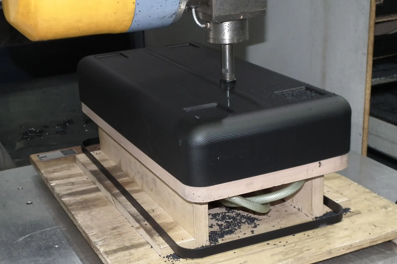 Case component during milling