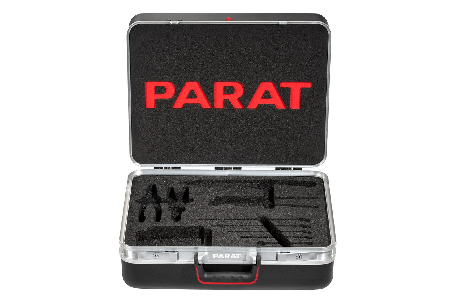 Full view of open PARAT case with foam interior